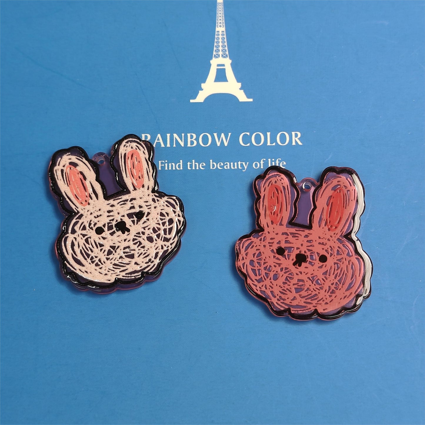 DIY Earrings Hand Painted Acrylic Pendant Animal Single Sided Acrylic Pendant with Hole JC0003YA