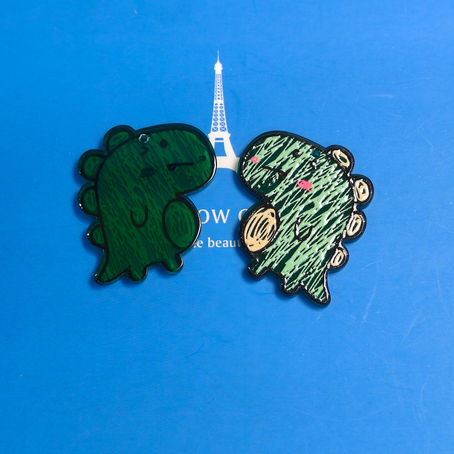 DIY Earrings Hand Painted Acrylic Pendant Animal Single Sided Acrylic Pendant with Hole JC0003YA