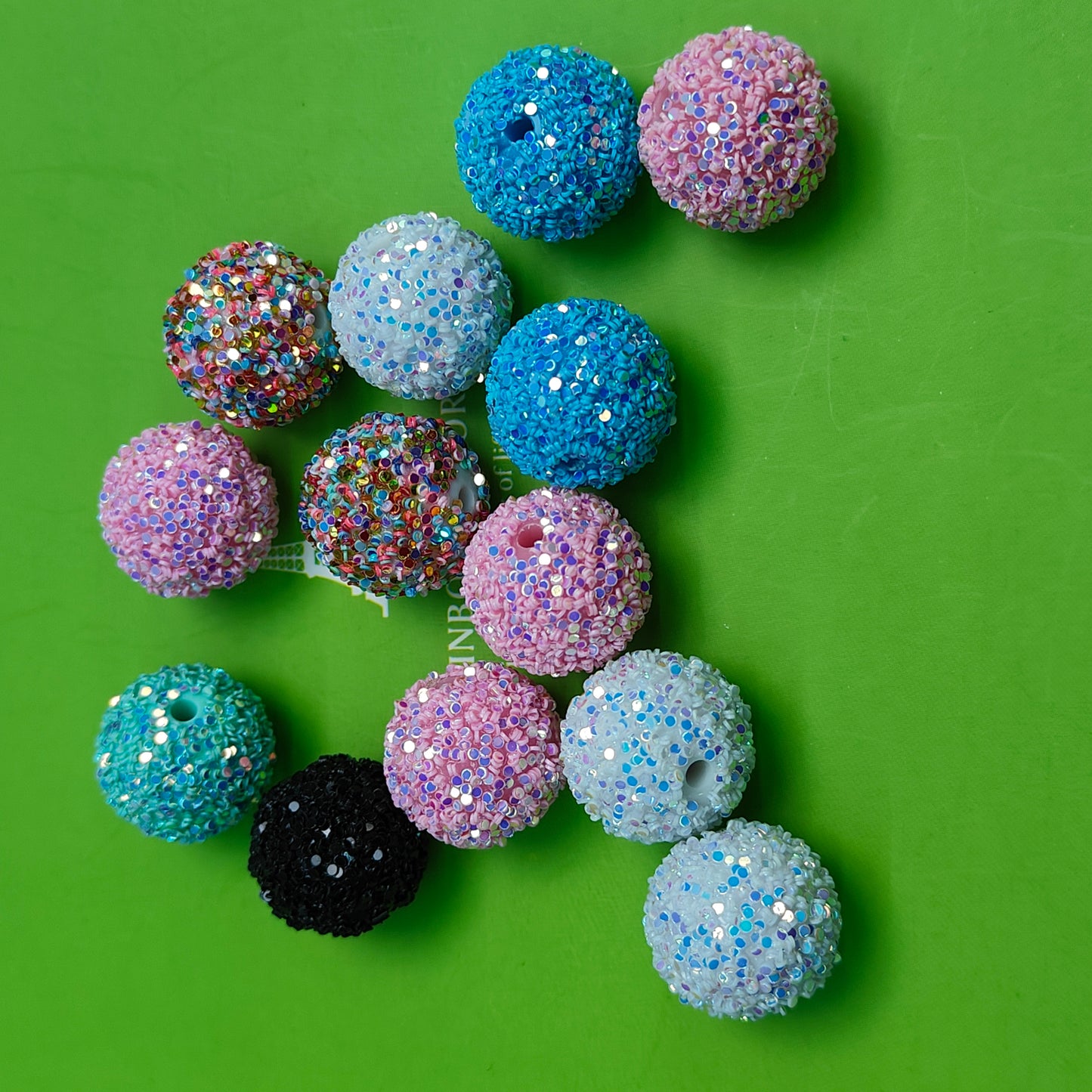 DIY SequinsBeads Round Disco Ball Bead Bubblegum Mixed Color Round Crystal Sparkly Beads for Pens Jewelry Making DIY Necklace Bracelet Multicolor JC0013ZZ