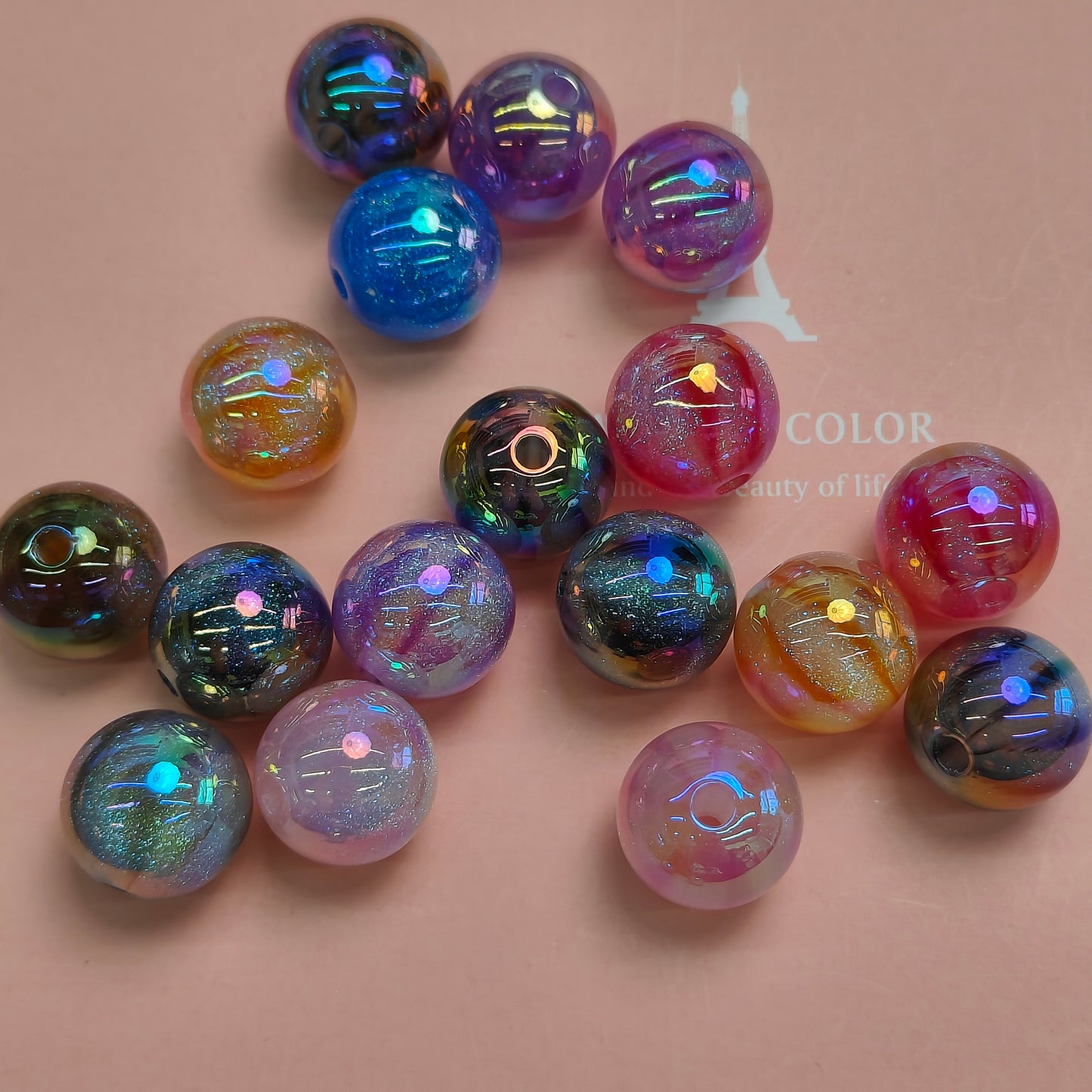 Colorful Sparkling Bright DIY Handmade Jewelry Accessories Starry Sky Crack Charming Beads JC0004ZZ