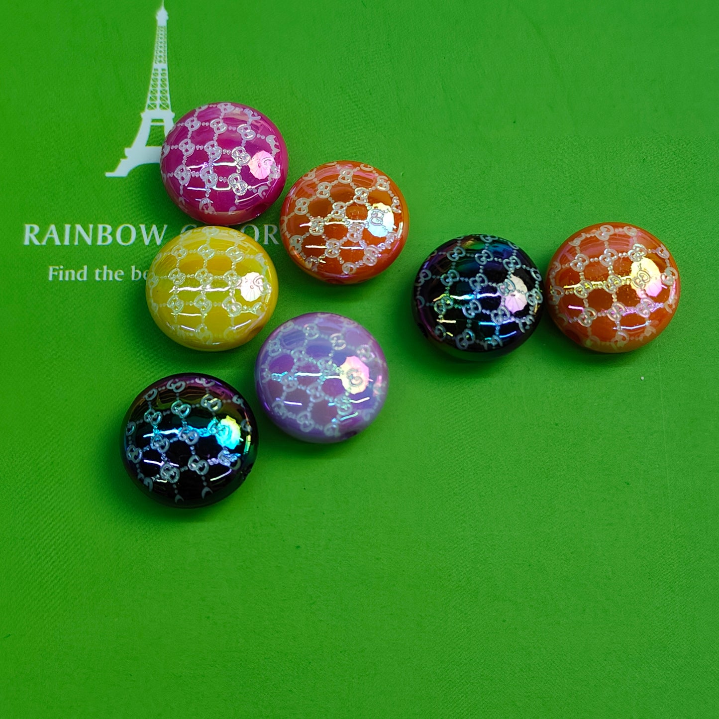DIY colorful jelly beans embossed sparkling jewelry accessories handmade high quality beads JC008ZZ