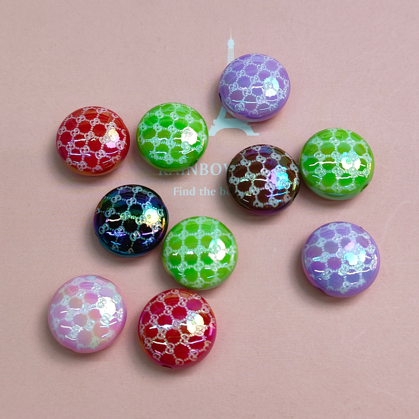 DIY colorful jelly beans embossed sparkling jewelry accessories handmade high quality beads JC008ZZ