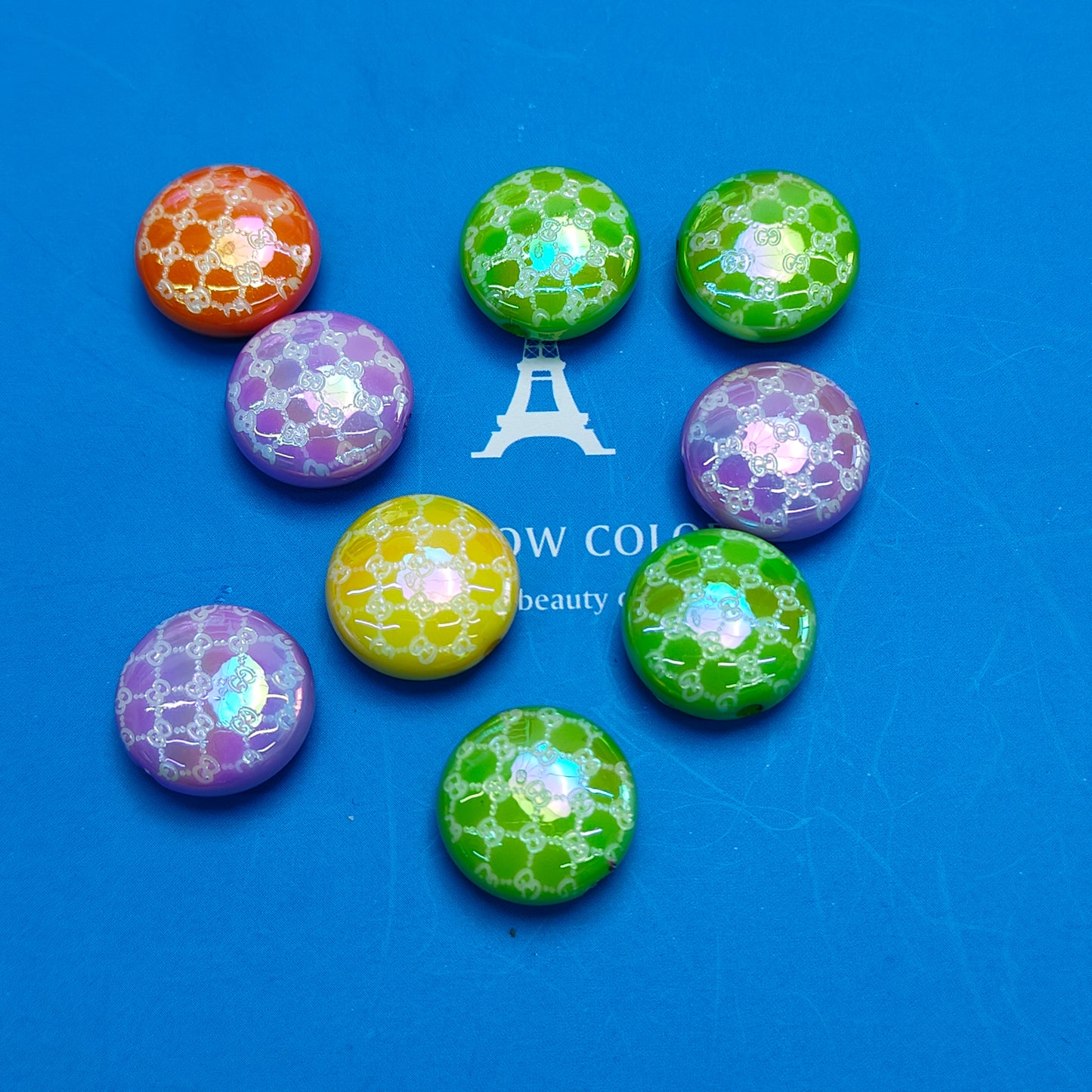 DIY colorful jelly beans embossed sparkling jewelry accessories handmade high quality beads JC008ZZ
