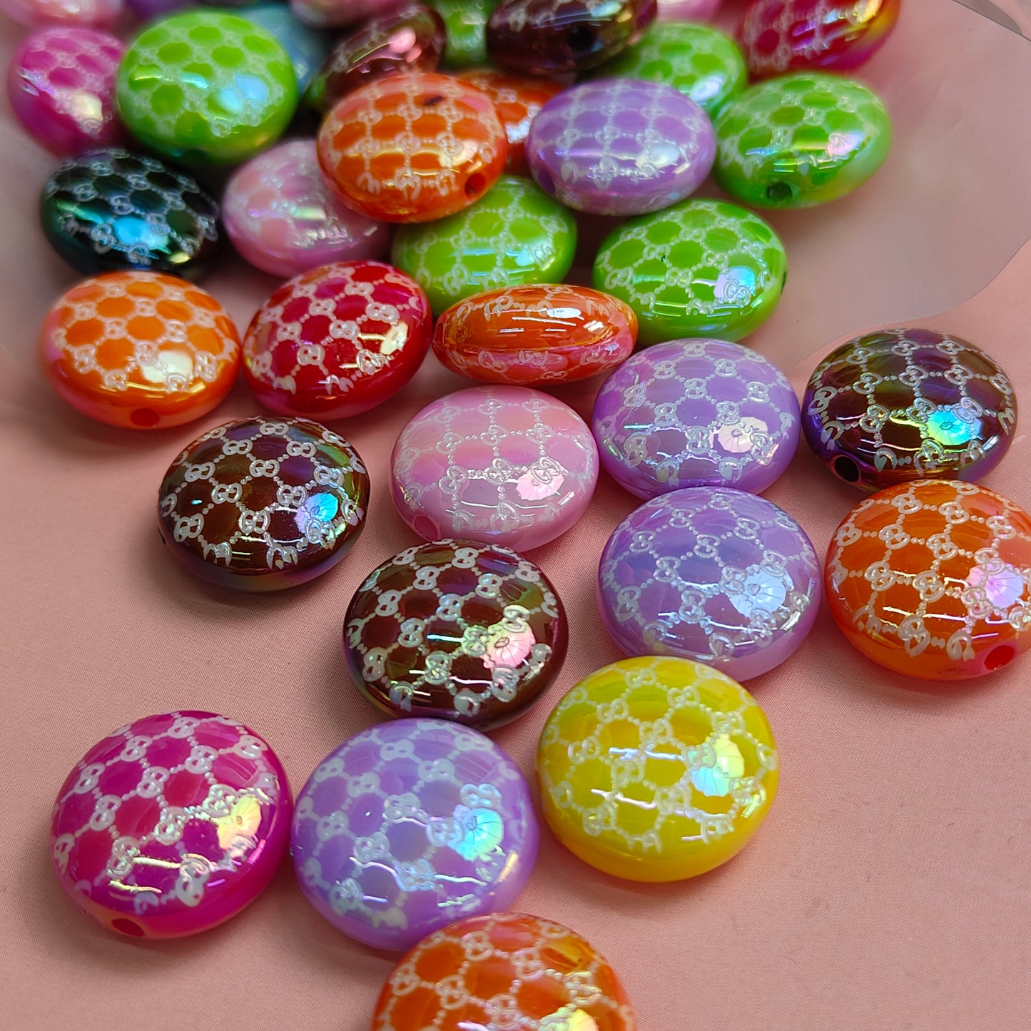 DIY colorful jelly beans embossed sparkling jewelry accessories handmade high quality beads JC008ZZ