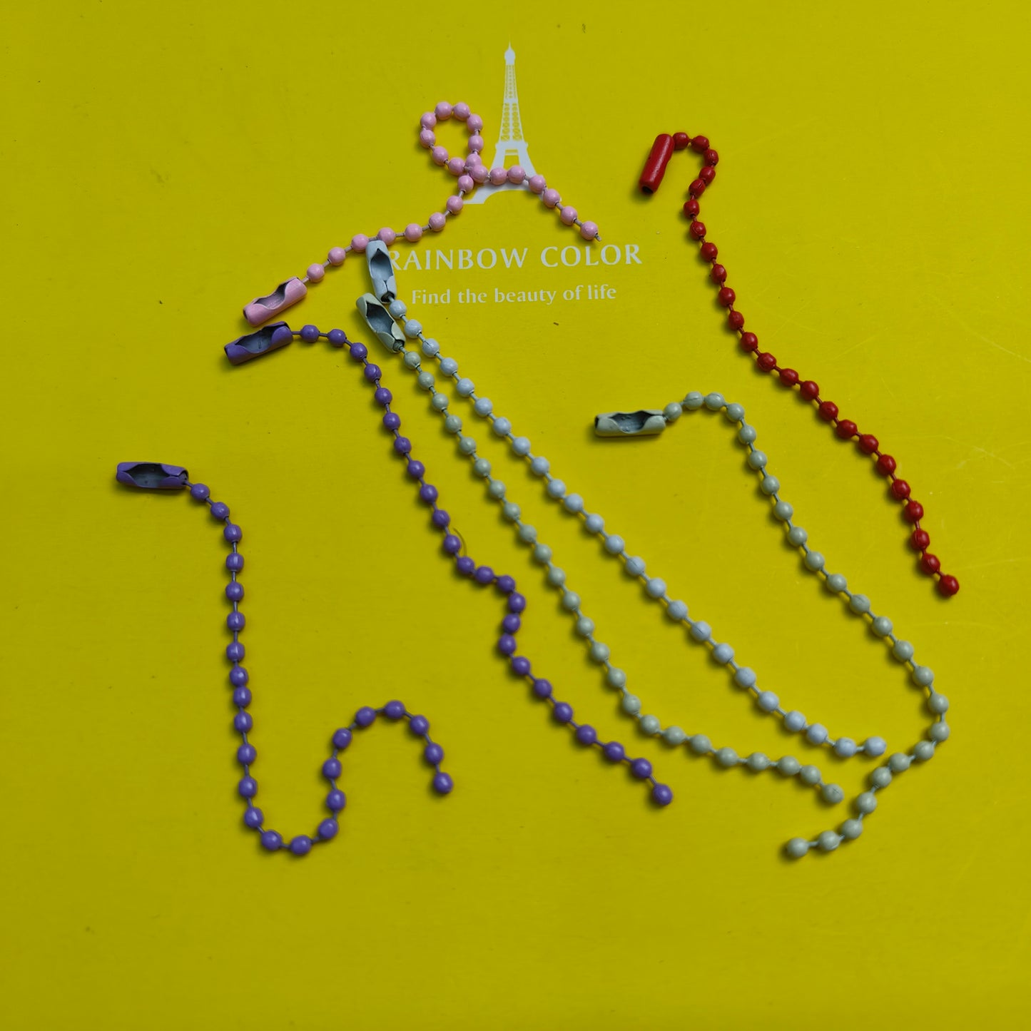 Ball Bead Chain Mixed Color Metal Beads Chain Keychain Adjustable Antiqued Ball Chain for Hanging Ornament Jewelry Findings Key Chain JC0010PJ