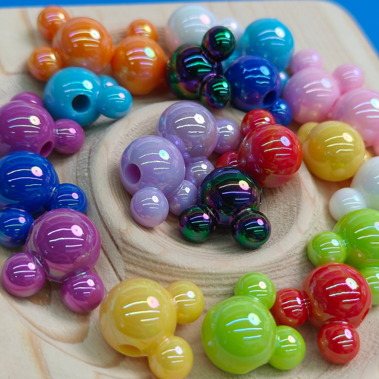 Bright Neon Mouse Head Acrylic Spacer Beads for DIY Hair Clip Jewelry Making Bracelet Necklace Pendants Handmade Gifts Mix Color JC0016ZZ