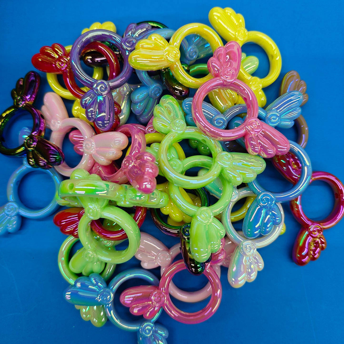 DIY Colorful Angel Wings Ring Beads JC0032Z