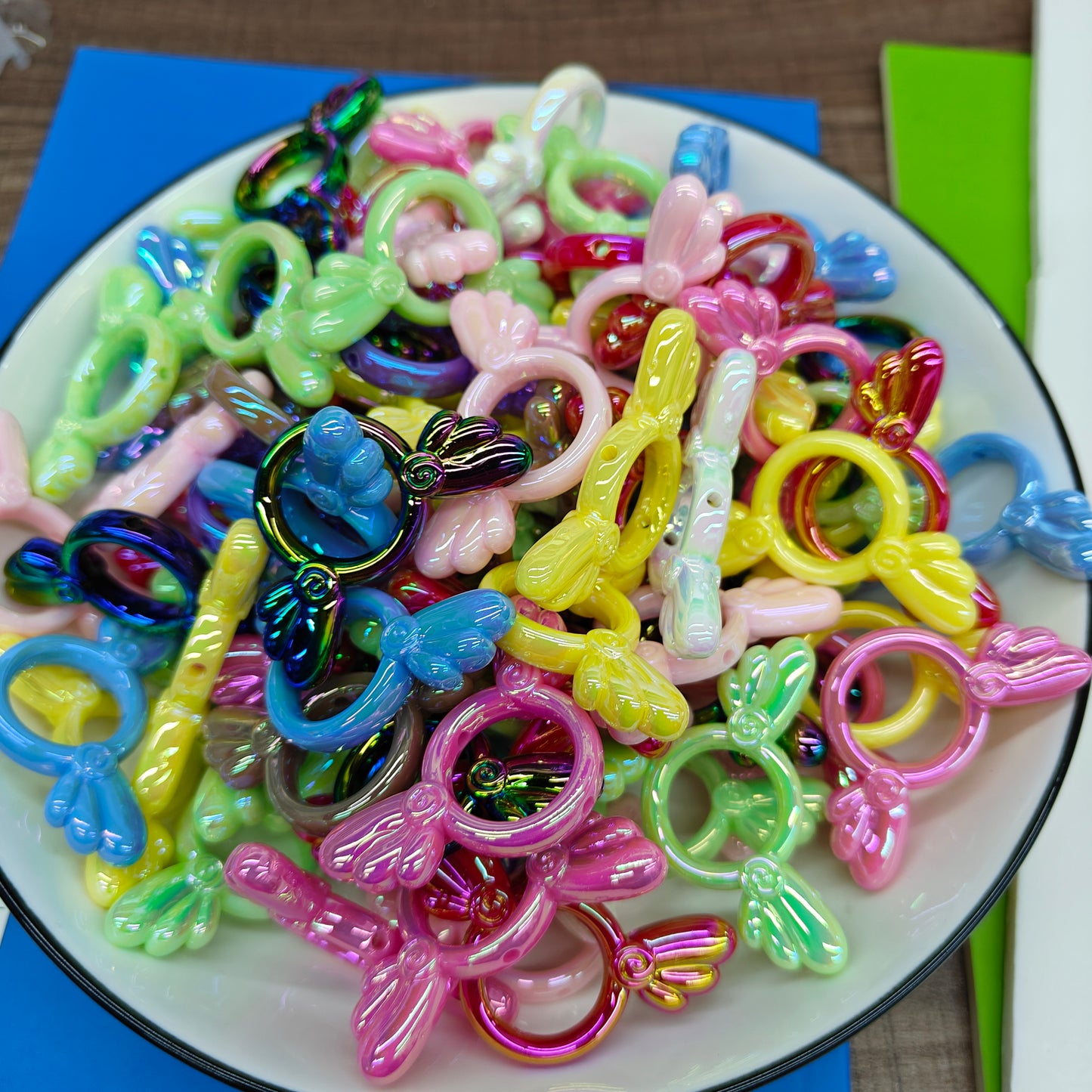 DIY Colorful Angel Wings Ring Beads JC0032Z