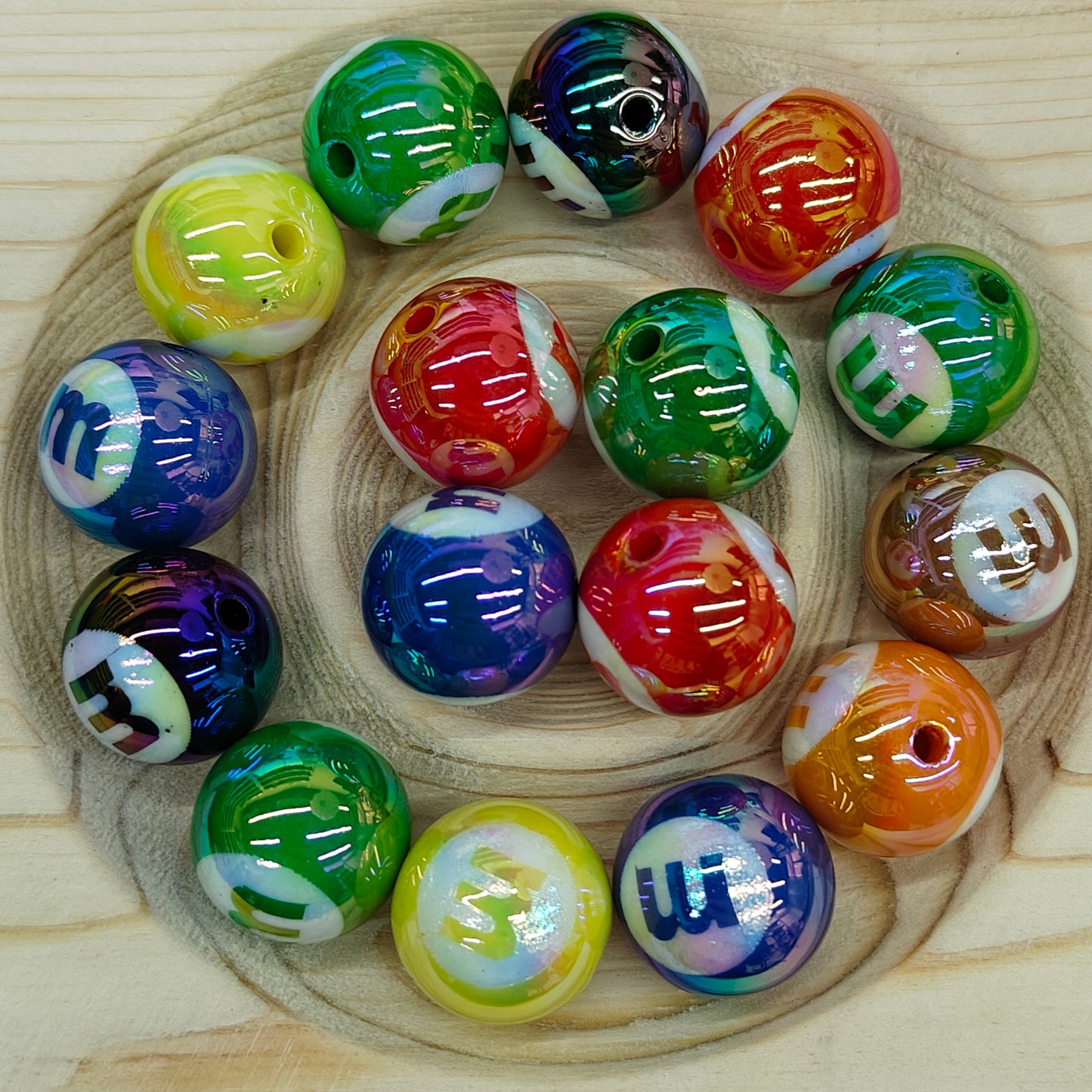 DIY Billiards MM Bean Color Round Beads 16mm UV Process JC0039ZZ
