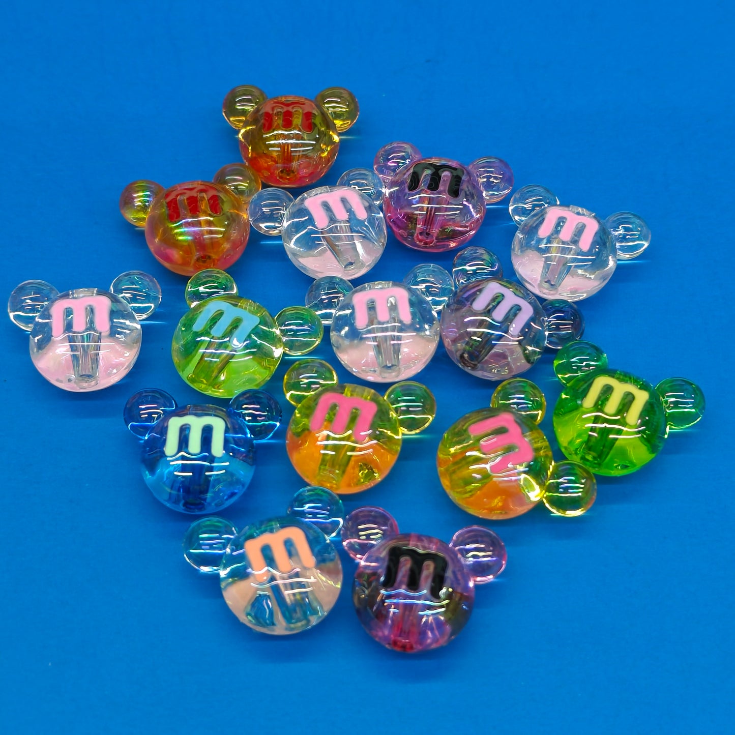 DIY Colorful Transparent Mouse Head MM Bean Beads JC0037ZZ