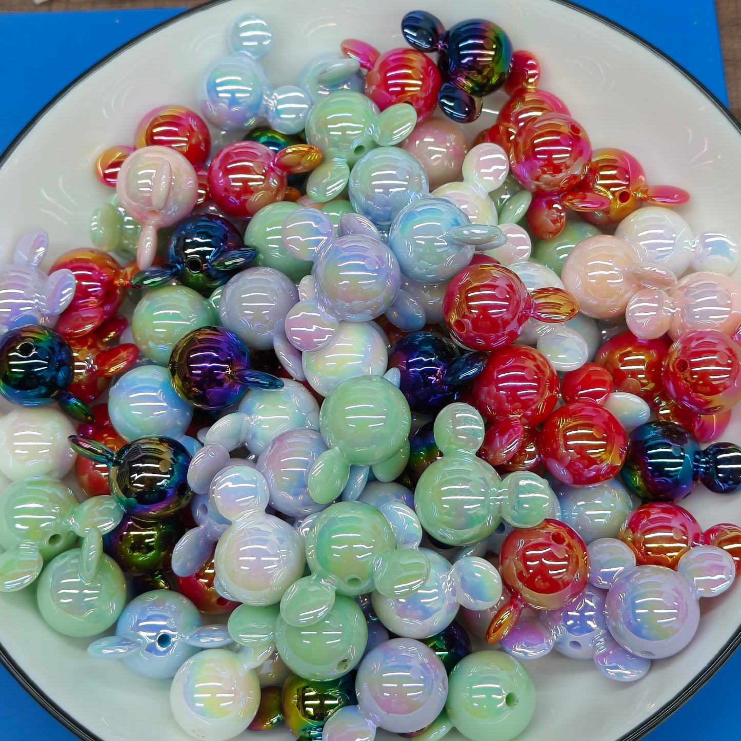DIY Colorful UV Mickey Head Beads JC0035ZZ