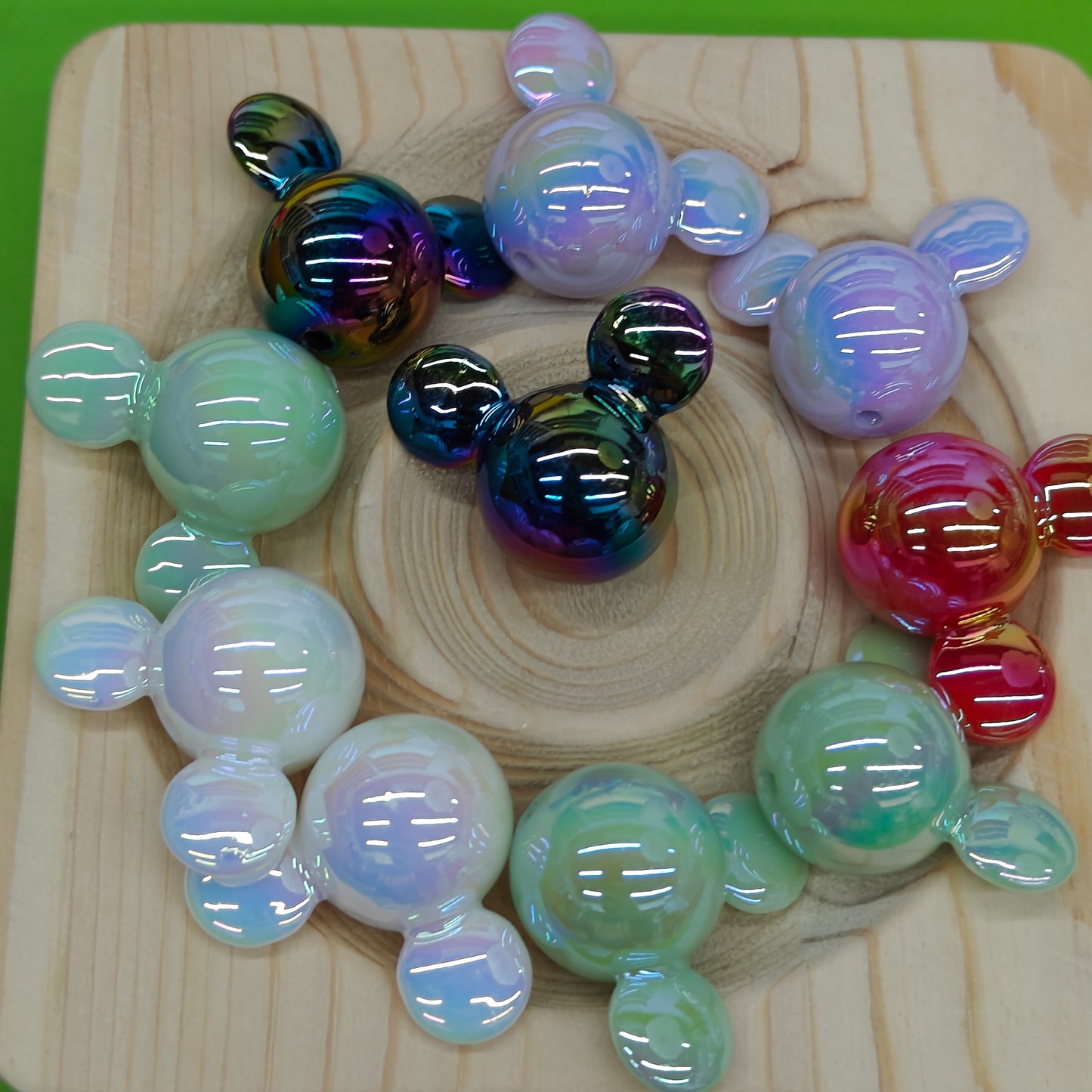 DIY Colorful UV Mickey Head Beads JC0035ZZ