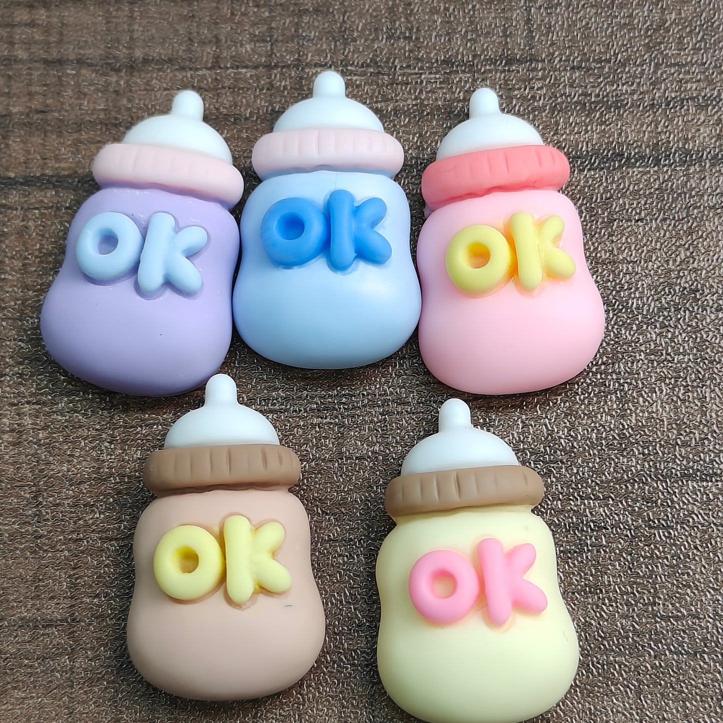 DIY Charms OK Letter Milk Bottle Shape Resin DIY Hairpin Making JC0003SZ