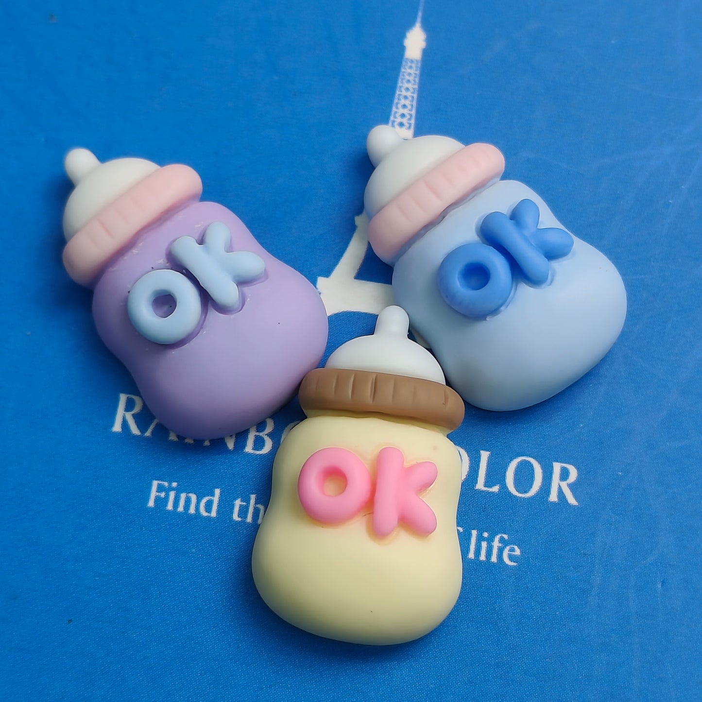 DIY Charms OK Letter Milk Bottle Shape Resin DIY Hairpin Making JC0003SZ