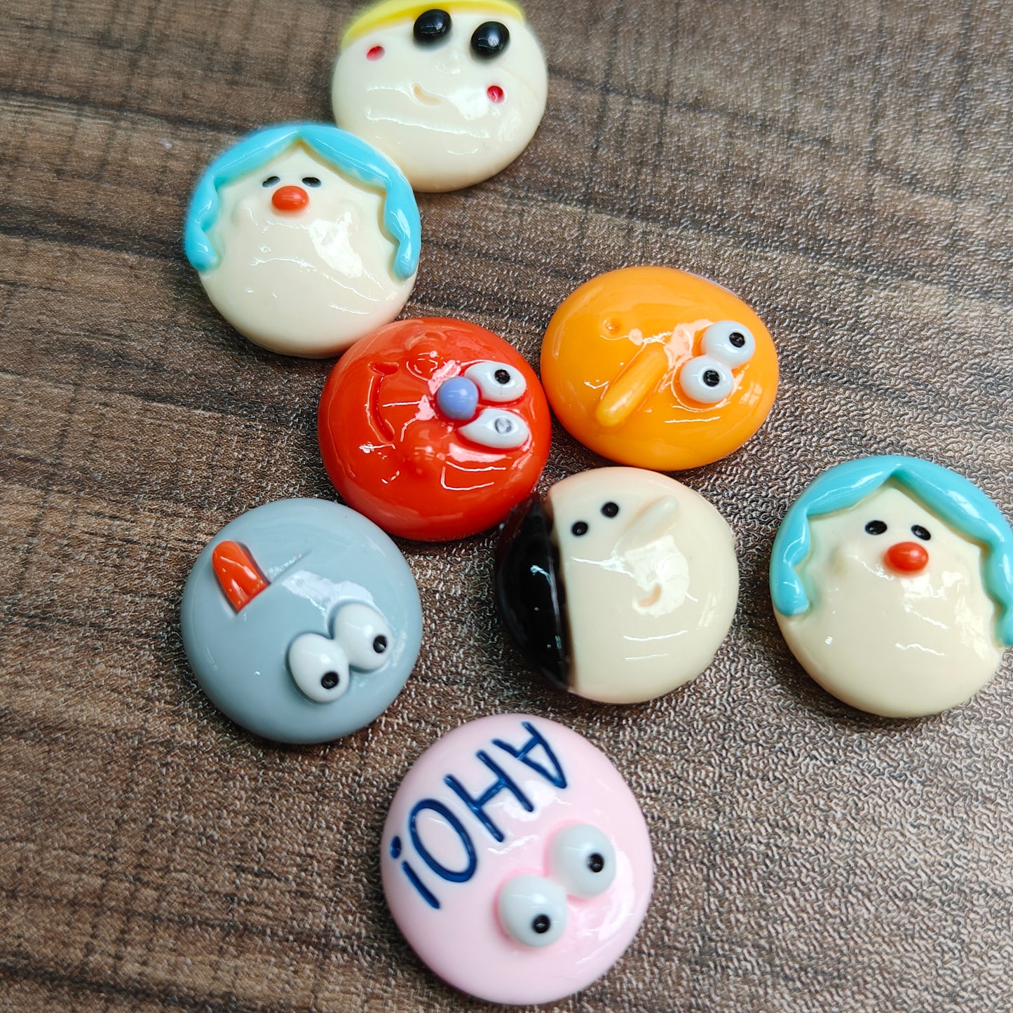 DIY Cartoon Human Face Bean Resin Accessories JC0006SZ