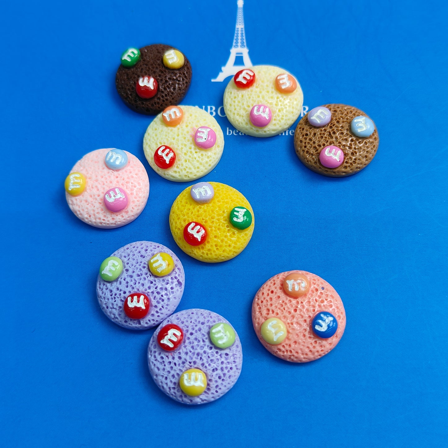 DIY MM Bean Biscuit Resin Model Oil Glue Charms Hairpin Mobile Phone Case Resin Accessories JC0007SZ