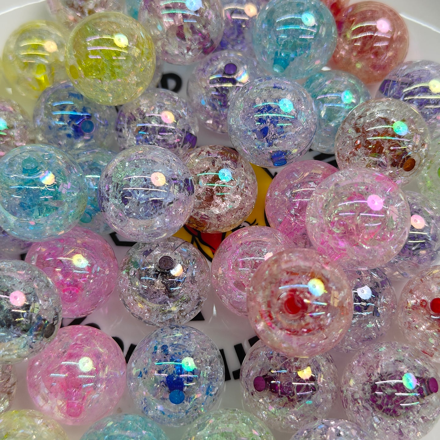 DIY Colorful Burst Pattern Large Beads 20MM 50PCS JC0051ZZ
