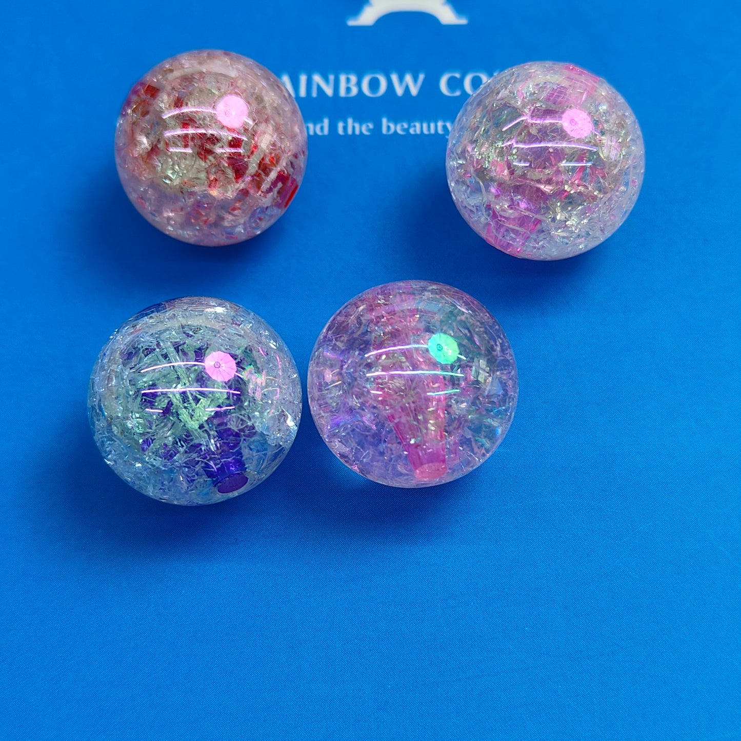 DIY Colorful Burst Pattern Large Beads 20MM 50PCS JC0051ZZ