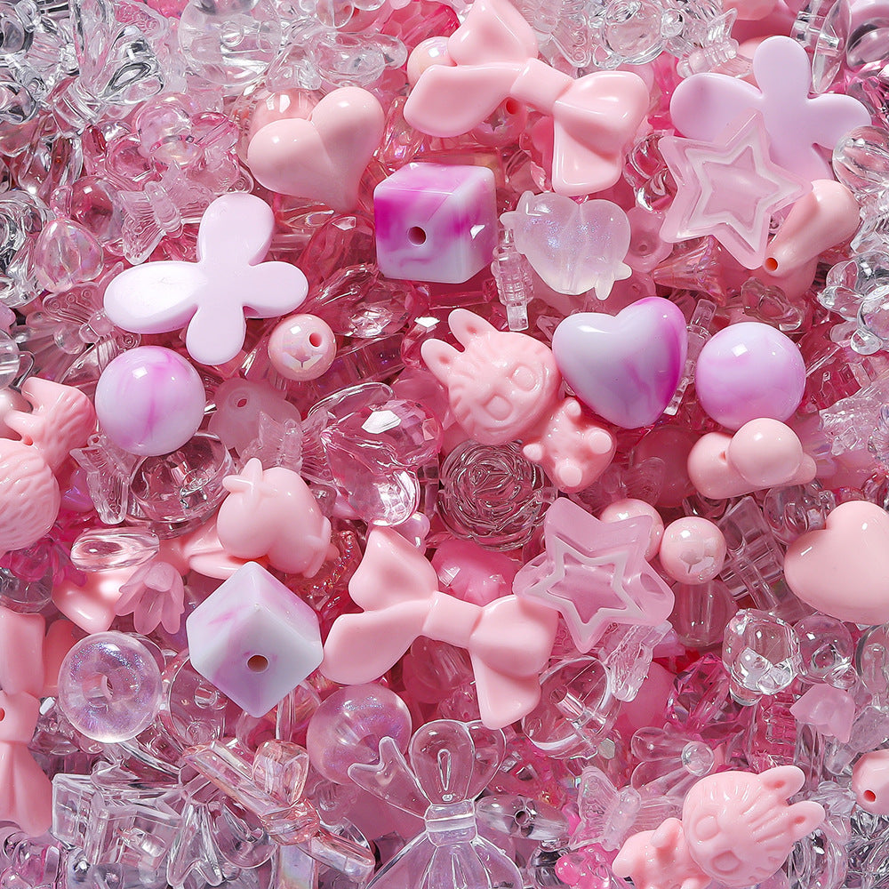 Acrylic cute cherry bear rabbit square beaded diy mobile phone chain necklace cartoon jewelry animal accessories