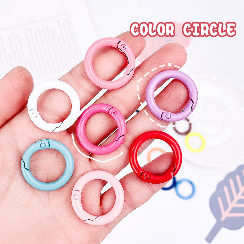 Colorful Spring O Ring Round Snap Hooks ClipsTrigger Keyring Buckles Keychain Rings for Bag Purse Shoulder Strap JC0001PJ