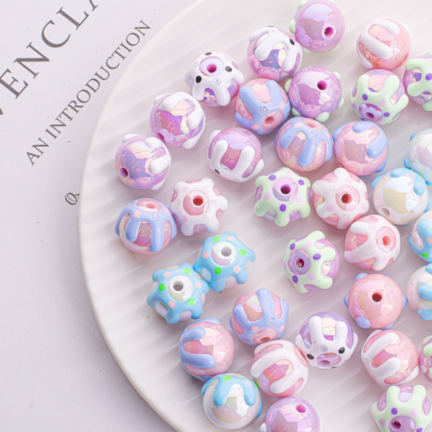 16MM original hand-painted lovely acrylic DIY beads