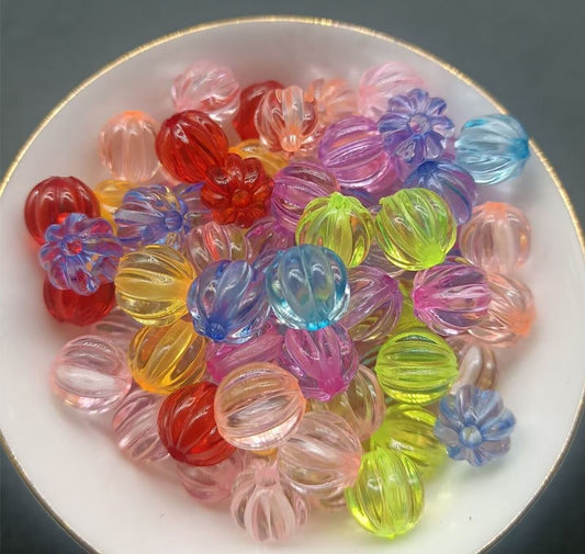 10MM multi-colored pumpkin plastic beads DIY jewelry