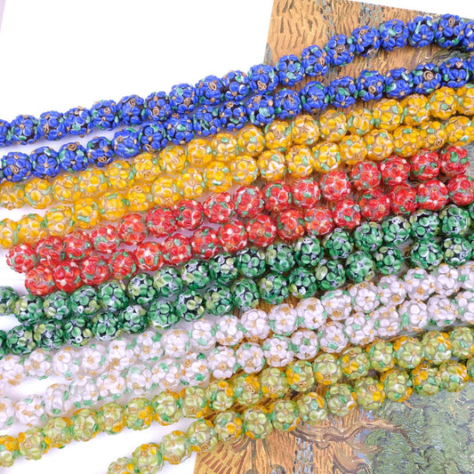 Handmade colored glass flowers DIY accessory beads