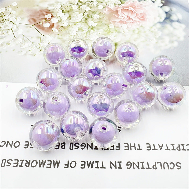 16MM acrylic plated UV HD color transparent beads