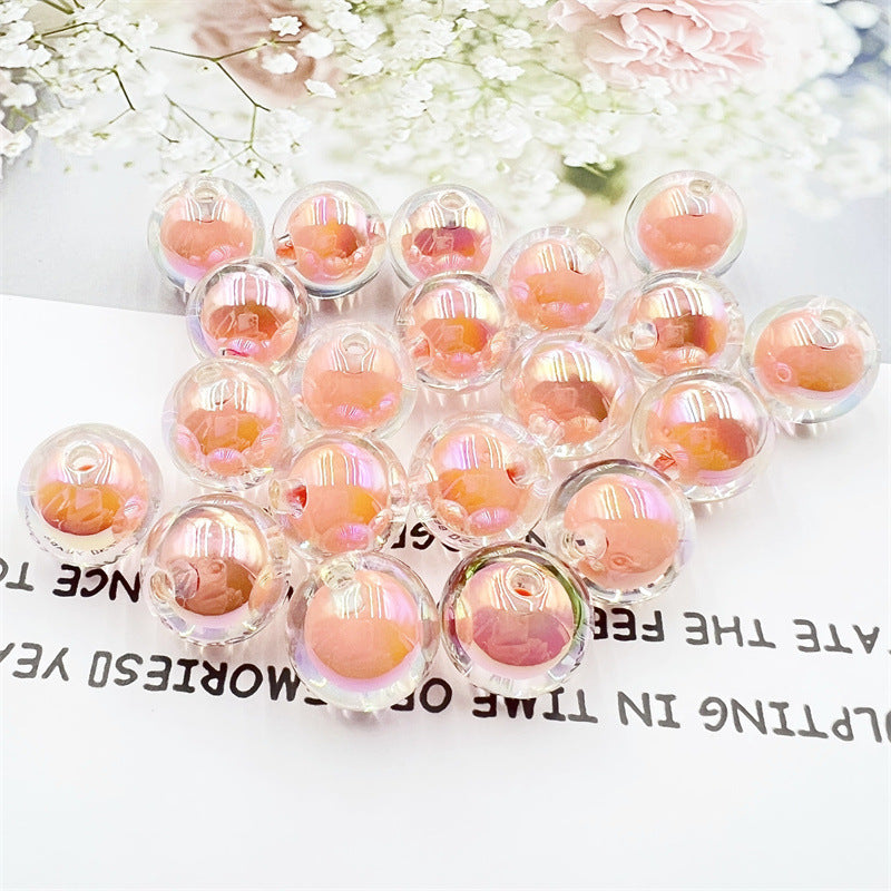 16MM acrylic plated UV HD color transparent beads