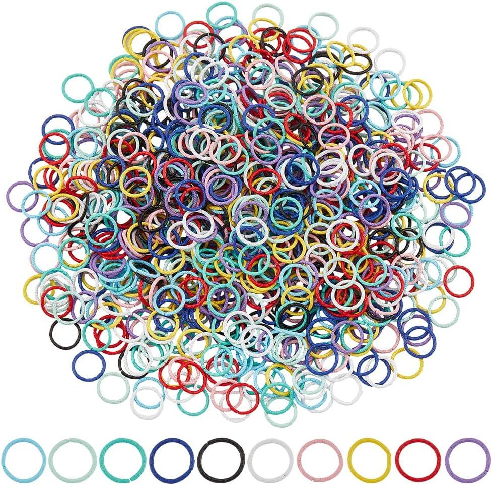 Jump Rings, Open Jump Rings 10 Colors Chainmail Rings Colored Jewelry Connector Rings 18 Gauge Unsoldered O & starRing for Bracelets Necklaces Chain Choker DIY Craft Making JC0006PJ
