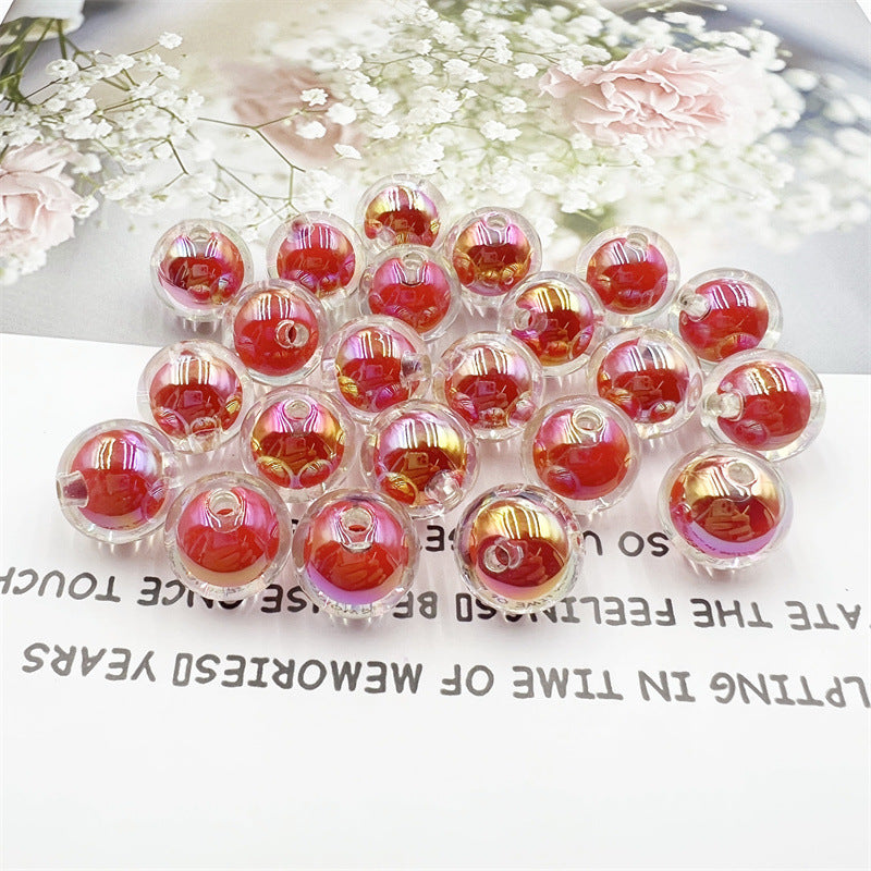 16MM acrylic plated UV HD color transparent beads