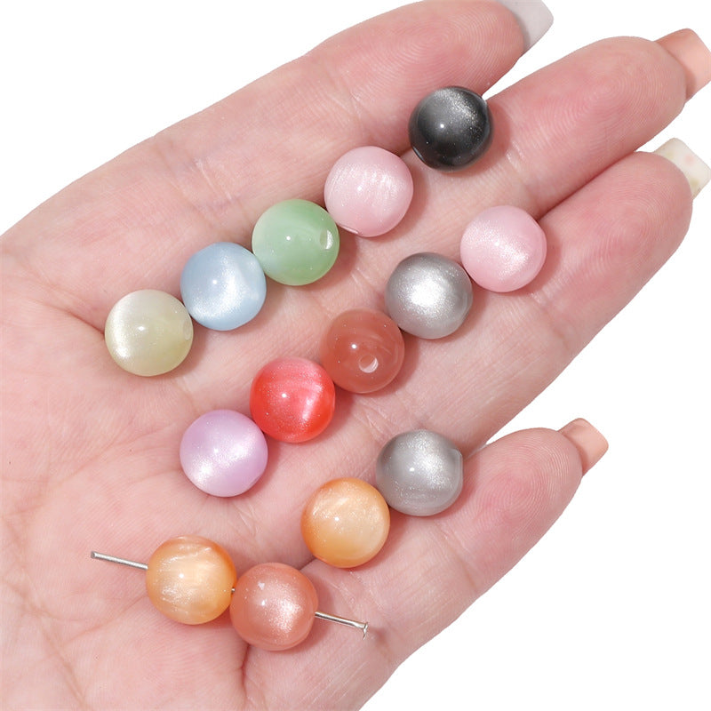 Resin imitation cat eye multi-color handmade DIY beads