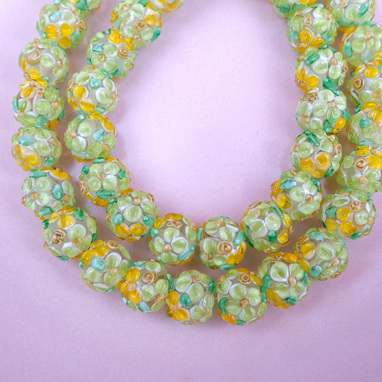 Handmade colored glass flowers DIY accessory beads