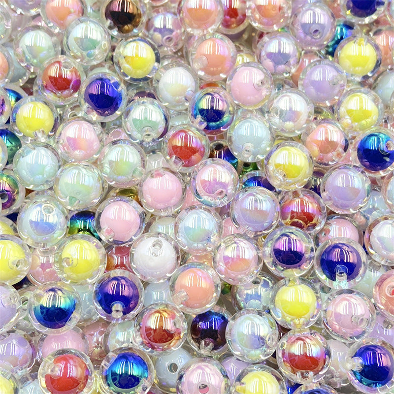 16MM acrylic plated UV HD color transparent beads