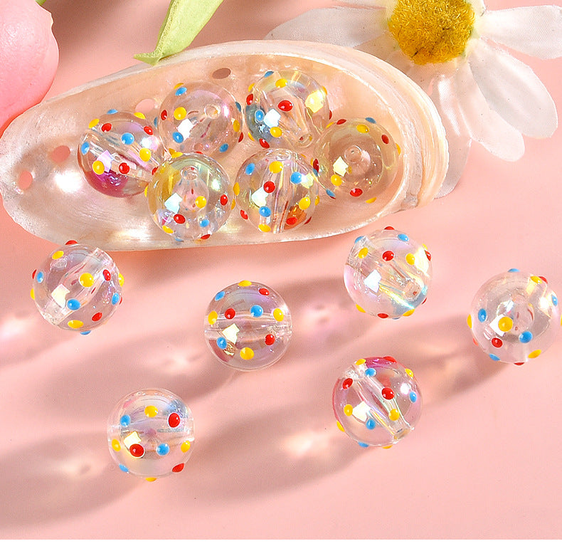 16MM hand-made acrylic spotted beads DIY accessories