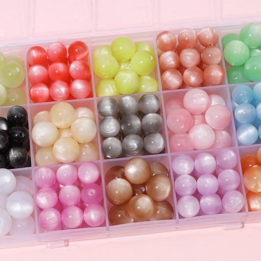 Resin imitation cat eye multi-color handmade DIY beads