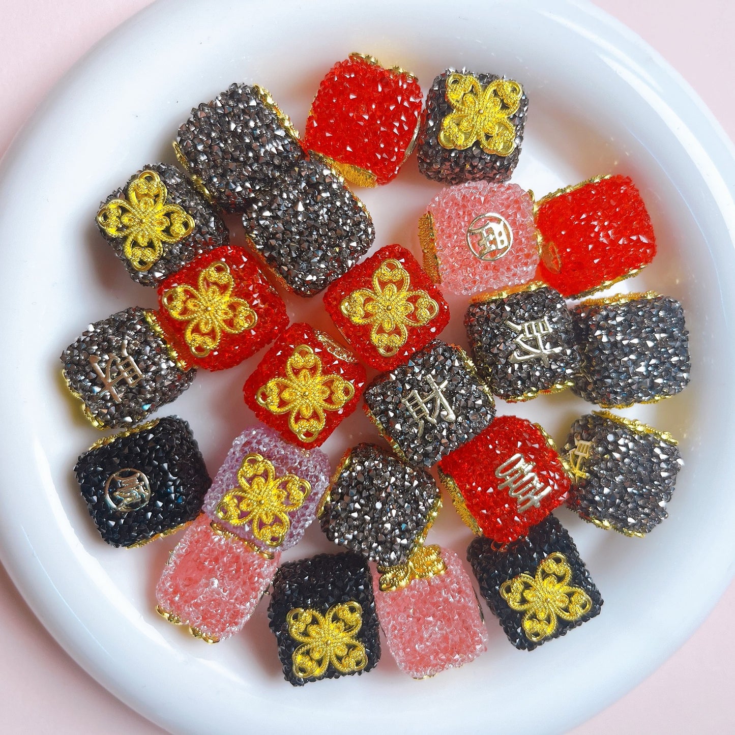 New gorgeous multi-colored diamond Nepal square bead DIY jewelry