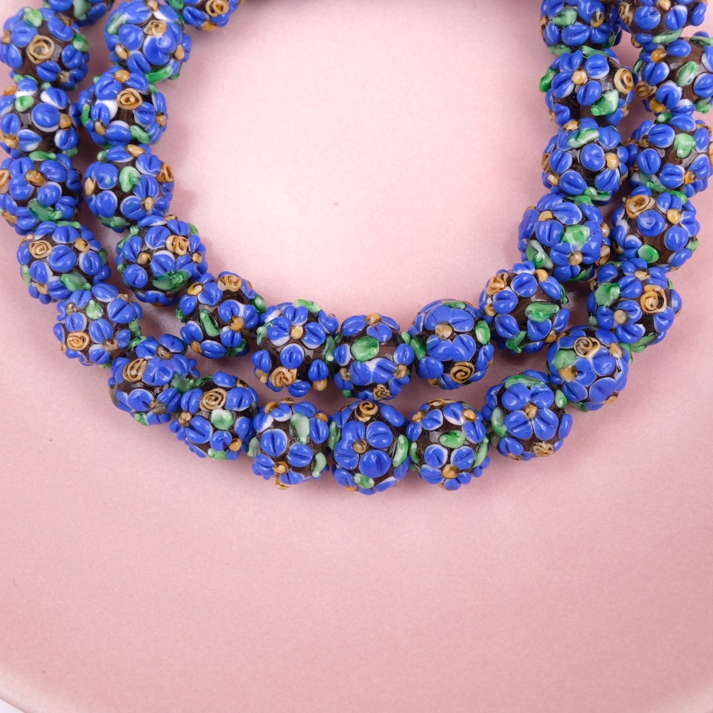 Handmade colored glass flowers DIY accessory beads