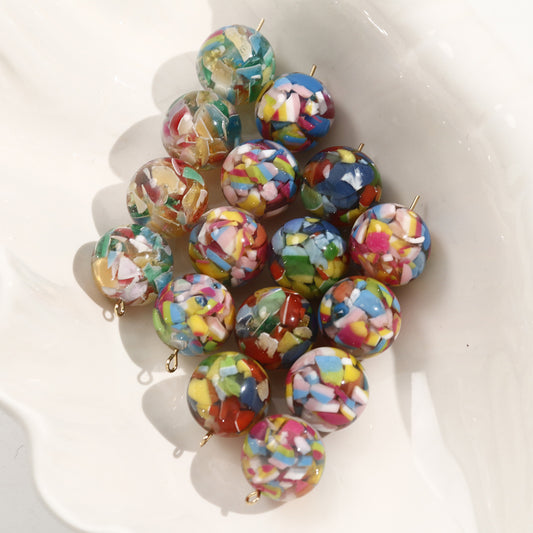 17MM Rainbow splinters resin beads DIY jewelry material