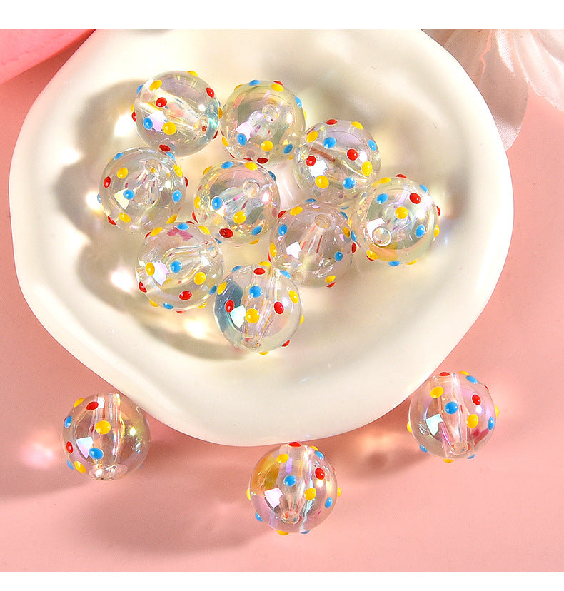 16MM hand-made acrylic spotted beads DIY accessories