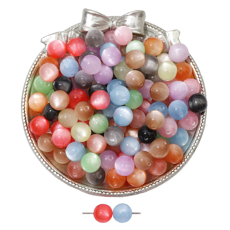 Resin imitation cat eye multi-color handmade DIY beads