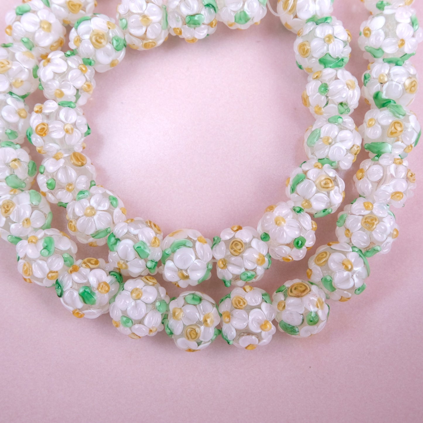 Handmade colored glass flowers DIY accessory beads