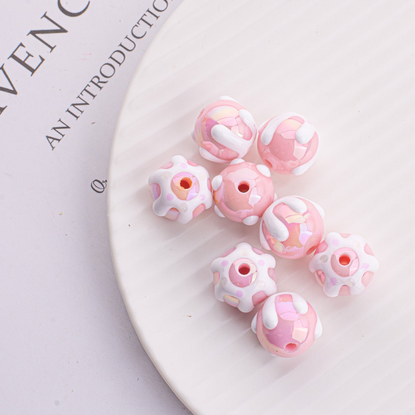 16MM original hand-painted lovely acrylic DIY beads