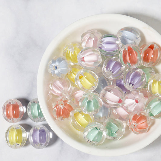 13MM clear acrylic candy-colored pumpkin DIY beads