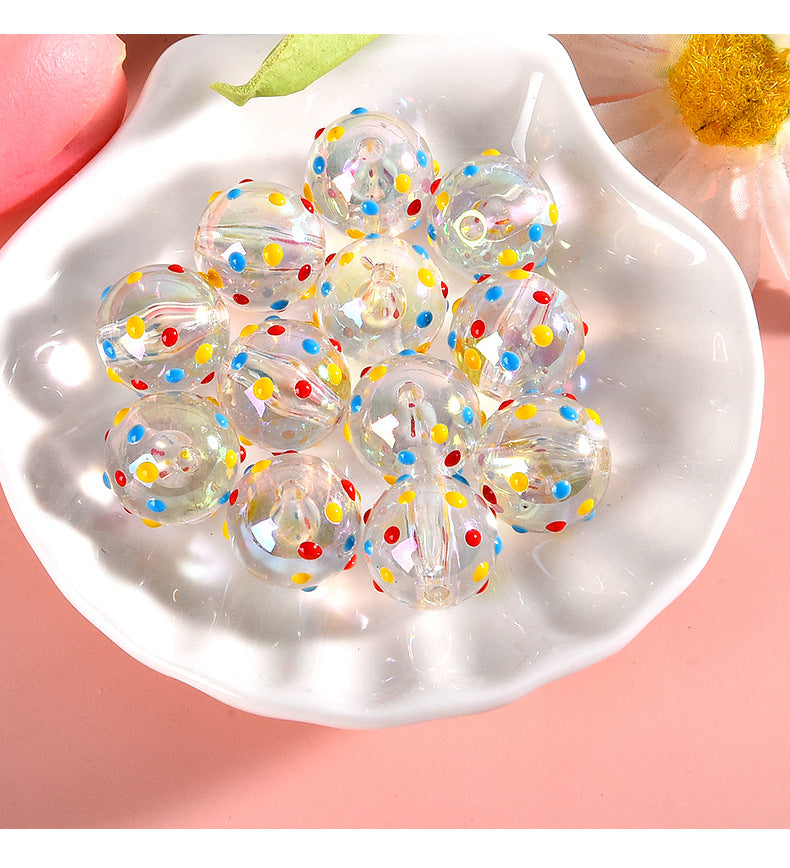 16MM hand-made acrylic spotted beads DIY accessories