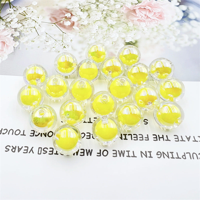 16MM acrylic plated UV HD color transparent beads