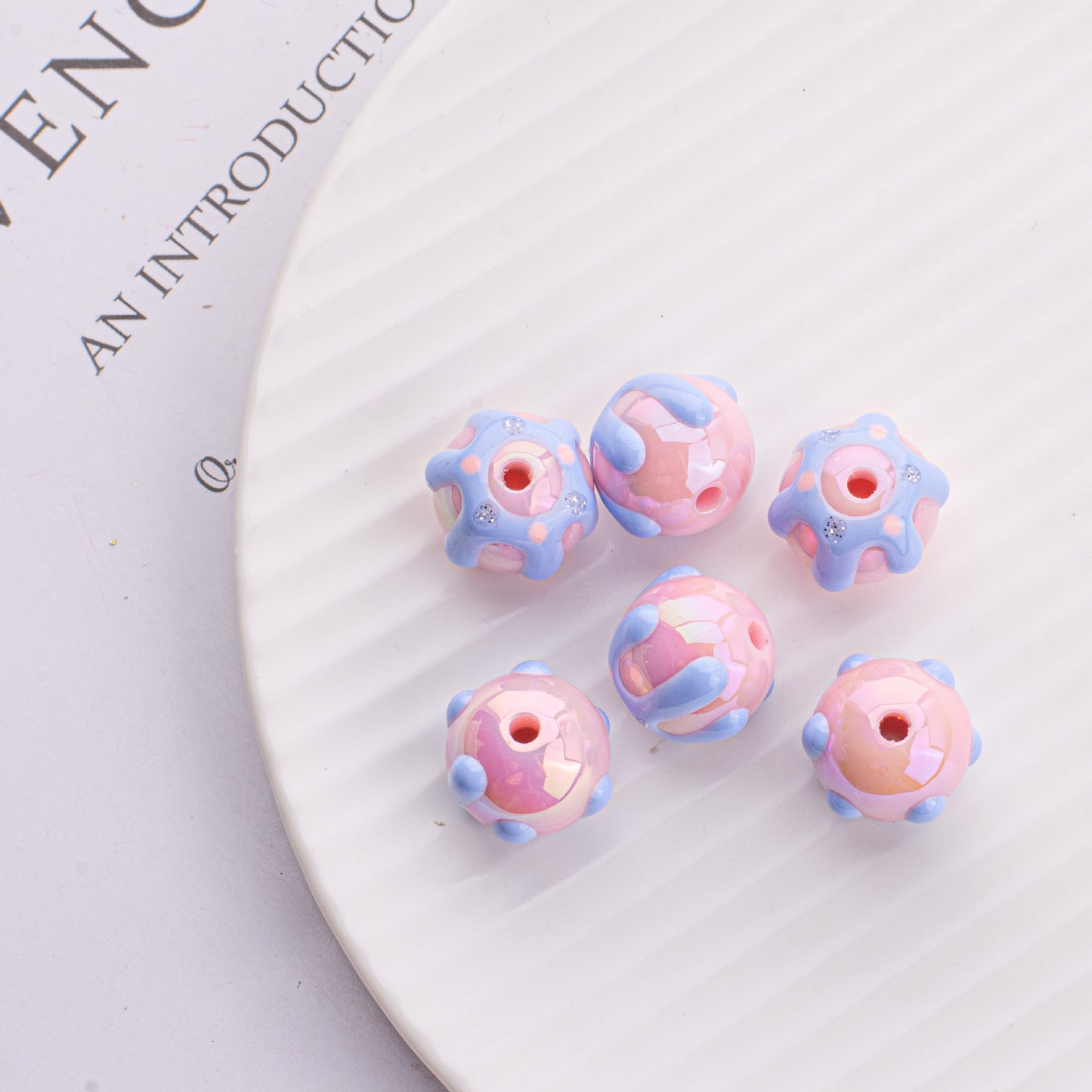 16MM original hand-painted lovely acrylic DIY beads