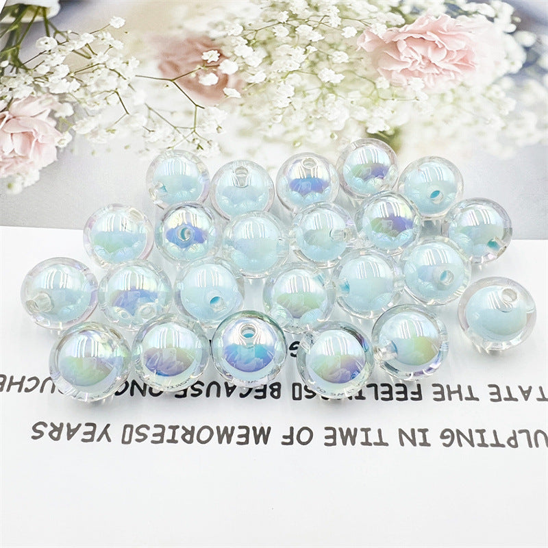 16MM acrylic plated UV HD color transparent beads