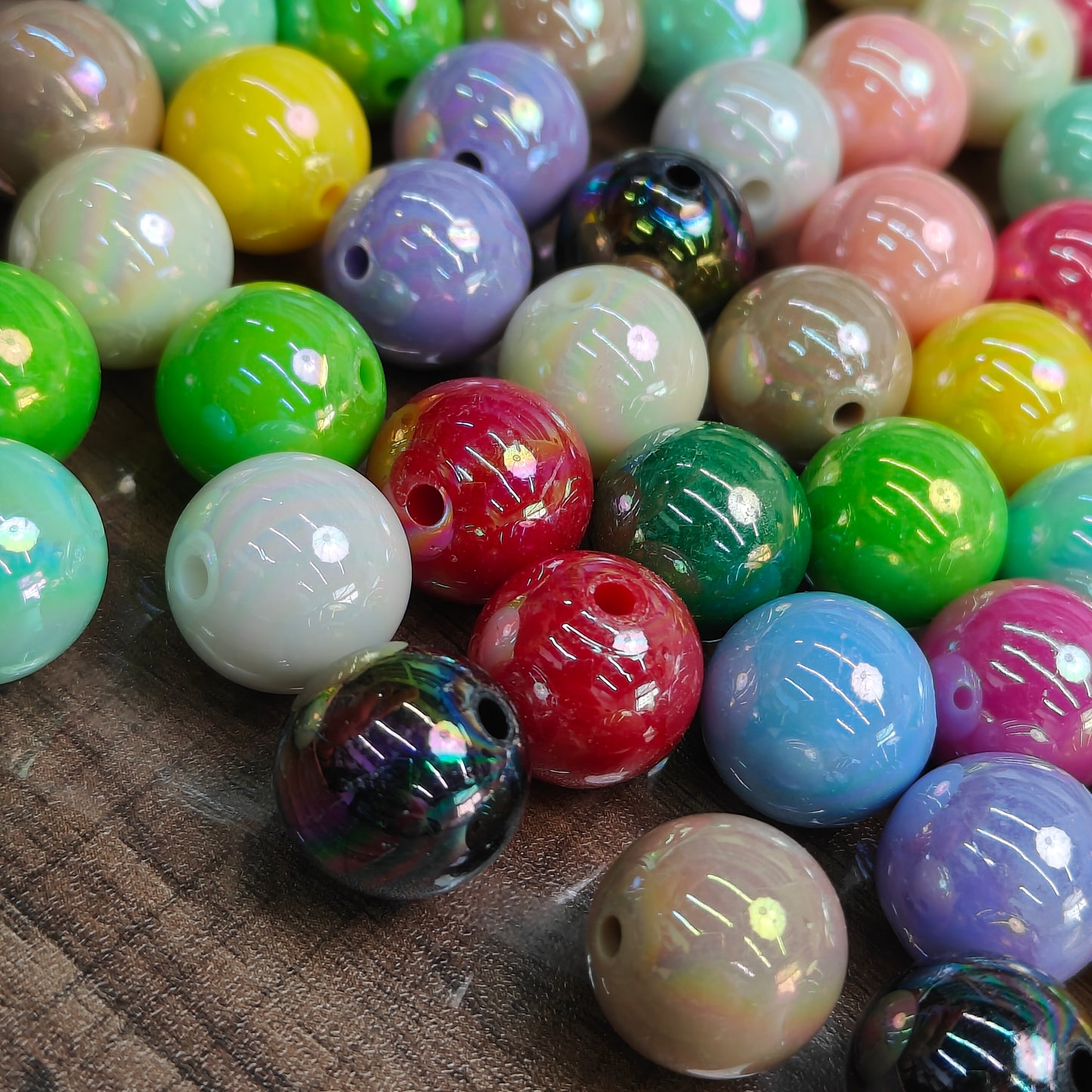 Pearl Shape Bead Necklace Ball Shape DIY Jewelry Handmade Various Colors 16mm 200pcs JC0005ZZ