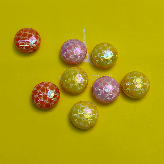 DIY colorful jelly beans embossed sparkling jewelry accessories handmade high quality beads JC008ZZ